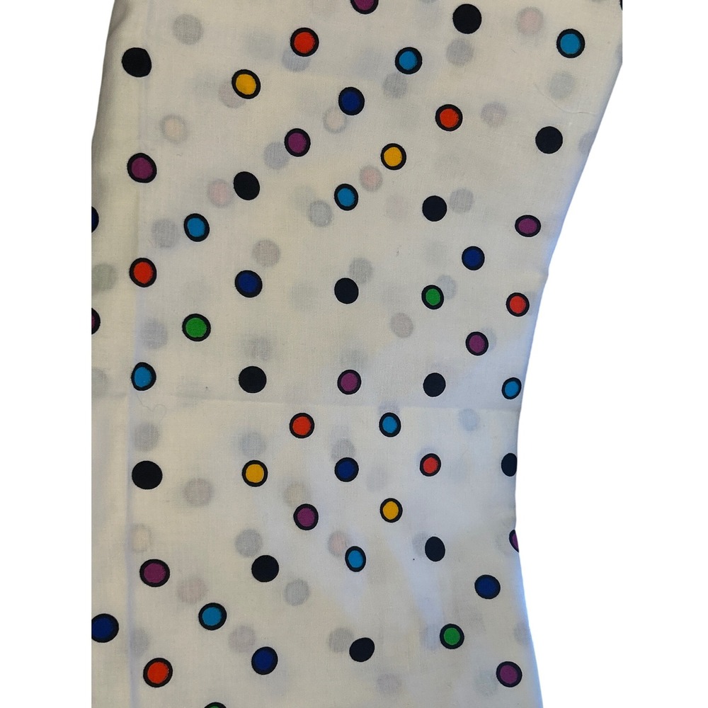 Cranston Print Works Multi Color Polka Dot White Cotton Fabric Crantex USA